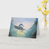 surfer silhouet kaart (Gele Bloem)