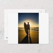 Surfer-silhouet tijdens zonsopgang briefkaart (Voorkant / Achterkant)