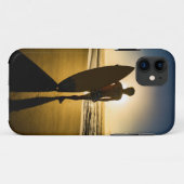 Surfer-silhouet tijdens zonsopgang Case-Mate iPhone case (Achterkant (horizontaal))