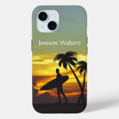 Surfer Silhouette at Sunset - Personalize Case-Mate iPhone Case (Achterkant)