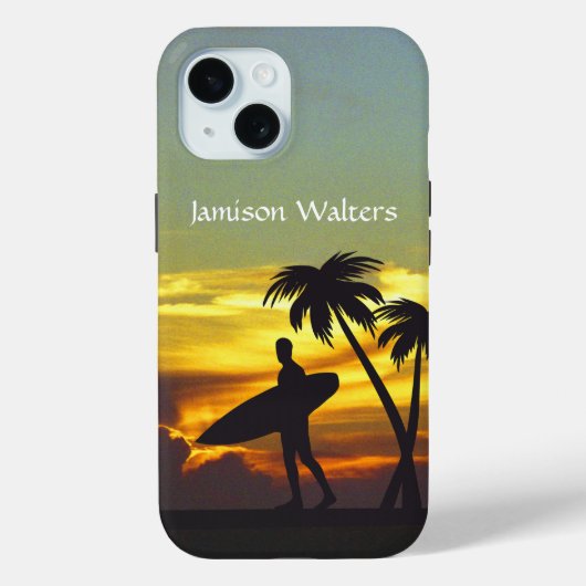 Surfer Silhouette at Sunset - Personalize Case-Mate iPhone Case (Achterkant)