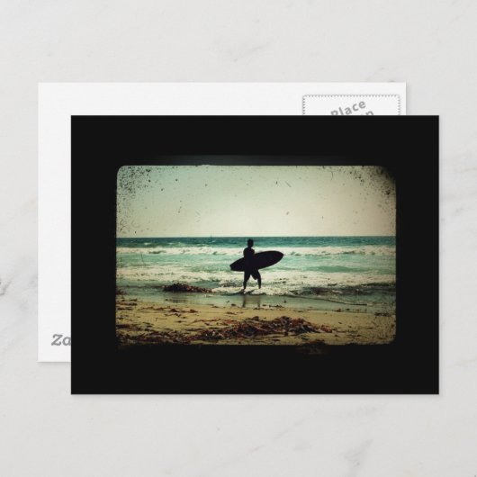  surfer Silhouette Briefkaart (Voorkant / Achterkant)