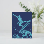 Surfer Silhouette briefkaart (Staand voorkant)