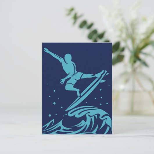 Surfer Silhouette briefkaart (Staand voorkant)