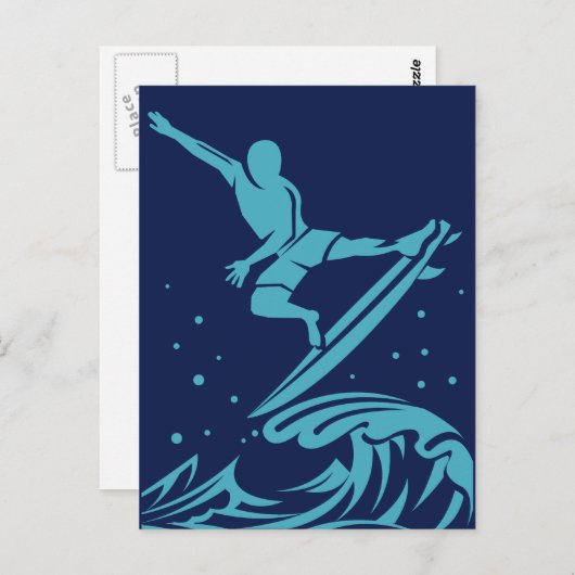 Surfer Silhouette briefkaart (Voorkant / Achterkant)