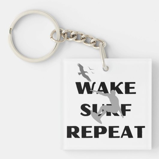 Surfer Silhouette Charm Sleutelhanger (voorkant)