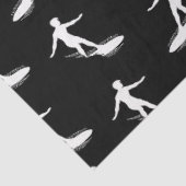 Surfer Silhouette Surfing met surfplanpatroon Tissuepapier (Detail)