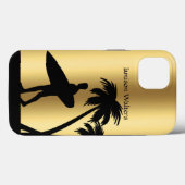 Surfer Silhouette tropische scène personaliseren Case-Mate iPhone Case (Achterkant (horizontaal))