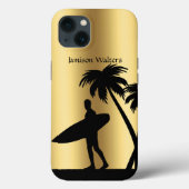 Surfer Silhouette tropische scène personaliseren Case-Mate iPhone Case (Achterkant)