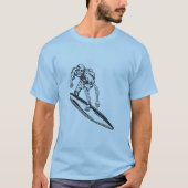 Surfer Skeleton Surf Design T-shirt (Voorkant)