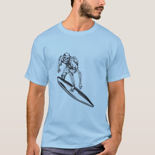 Surfer Skeleton Surf Design T-shirt (Voorkant)