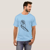 Surfer Skeleton Surf Design T-shirt (Voorkant volledig)