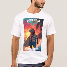 surfer sloth  t-shirt