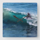 Surfer - Square Wall klok - HAMbyWhiteGlove (Voorkant)