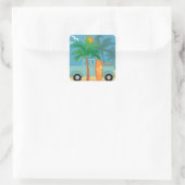 Surfer-Sticker Vierkante Sticker (Tas)