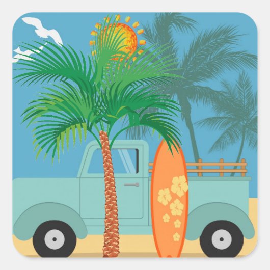 Surfer-Sticker Vierkante Sticker (Voorkant)