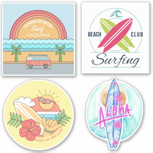 Surfer-Stickers Sticker (Voorkant)