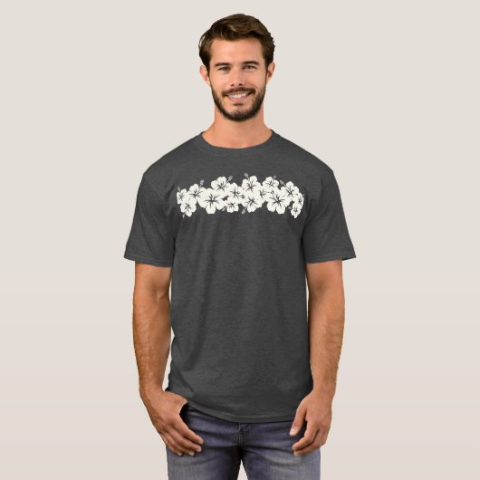 Surfer Stijl  Bloemen Hibiscus Bloemenrij T-shirt (Voorkant volledig)