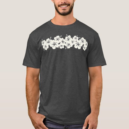 Surfer Stijl  Bloemen Hibiscus Bloemenrij T-shirt (Voorkant)