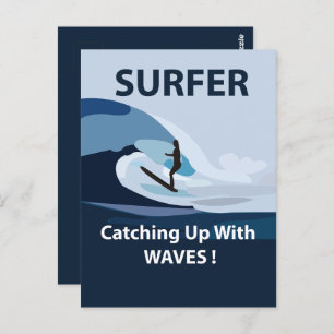 Surfer Strand Surfen Briefkaart