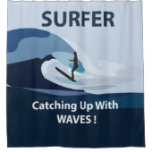 Surfer Strand Surfen Douchegordijn (Voorkant)