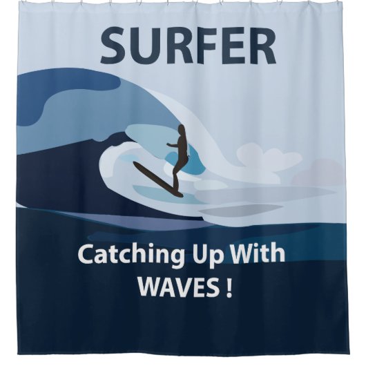Surfer Strand Surfen Douchegordijn (Voorkant)