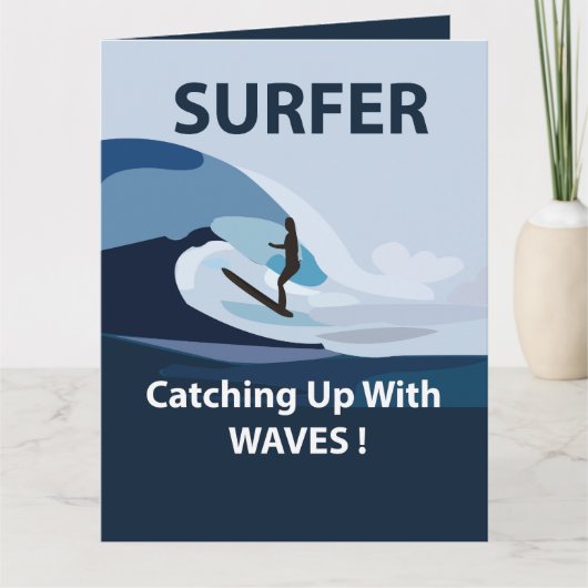 Surfer Strand Surfen Groet Kaart (Voorkant)