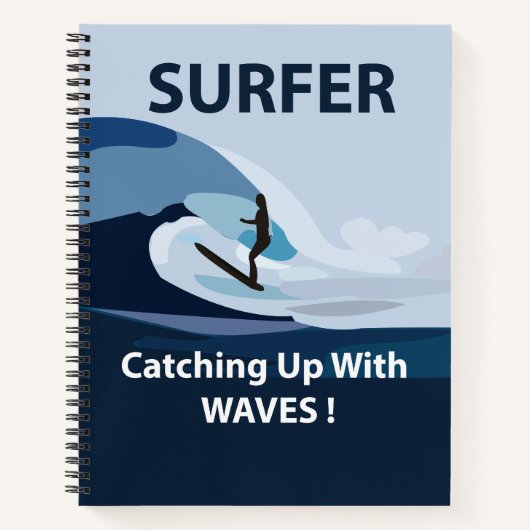 Surfer Strand Surfen Notitieboek (Voorkant)