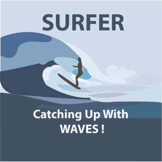 Surfer Strand Surfen Sticker (Voorkant)