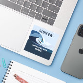 Surfer Strand Surfen Sticker (Laptop met iPhone)