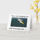 SURFER STUURT "TWIN" EEN BERICHT VOOR VERJAARDAG A KAART (Gele Bloem)