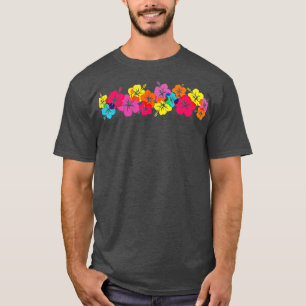 Surfer Style  Hibiscus Flower Row Beach T-shirt