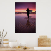 Surfer Sunrise Poster (Keuken)