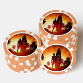 Surfer Sunset aangepaste monogram poker chips (Opstapeling)