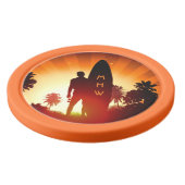 Surfer Sunset aangepaste monogram poker chips (Bovenkant)