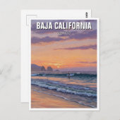 Surfer Sunset Baja California Briefkaart (Voorkant / Achterkant)