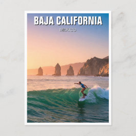 Surfer Sunset Baja California Briefkaart