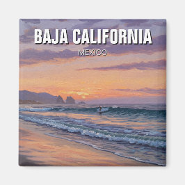 Surfer Sunset Baja California Magneet