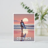 Surfer Sunset Costa Rica Briefkaart (Staand voorkant)