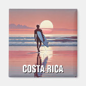 Surfer Sunset Costa Rica Magneet (Voorkant)