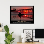 Surfer Sunset-Poster Poster (Thuiskantoor)