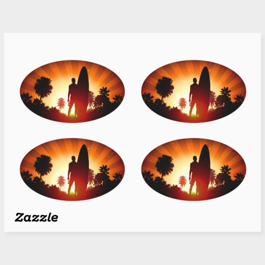 Surfer Sunset stickers (Vel)
