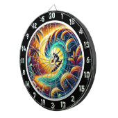 Surfer Sunset Wave artwork Dartbord (Voorkant Rechts)