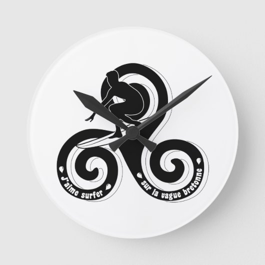 Surfer sur la vague breton (version homme) ronde klok (Voorkant)