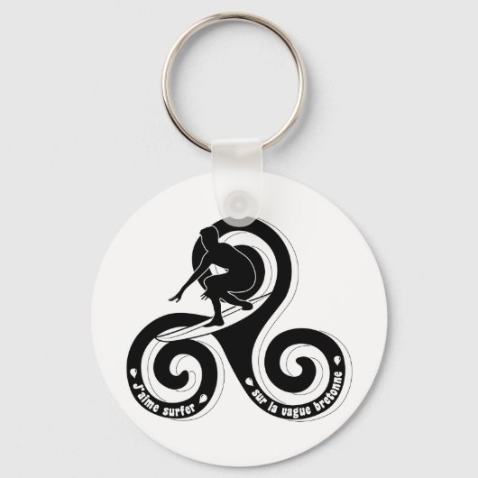 Surfer sur la vague breton (version homme) sleutelhanger (Voorkant)