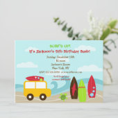 Surfer Surf Birthday Party Kaart (Staand voorkant)
