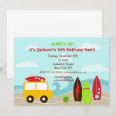 Surfer Surf Birthday Party Kaart (Voorkant / Achterkant)