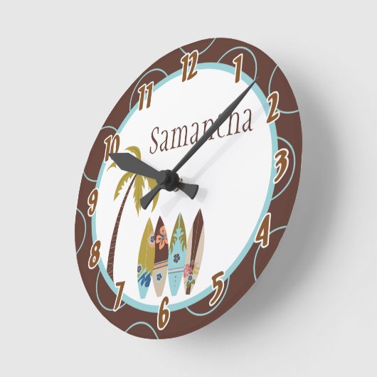 Surfer Surf Boards Hawaiian Persoonlijke klok (Hoek)