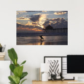 Surfer "Surf City" Poster (Thuiskantoor)