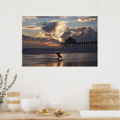 Surfer "Surf City" Poster (Keuken)